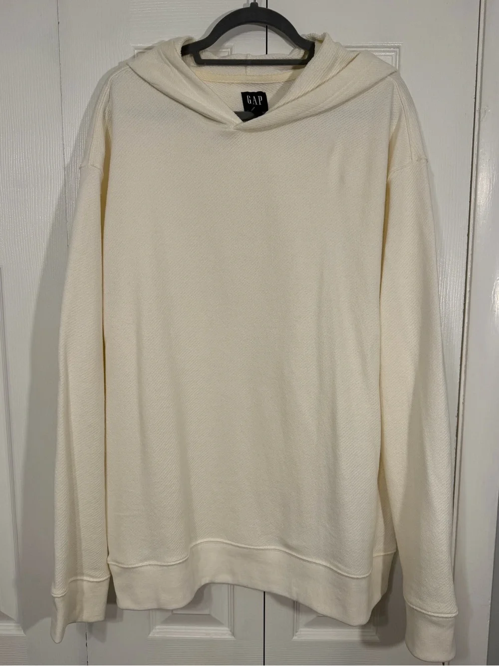 GAP Textured Hoodie Sweatshirt XL Ivory